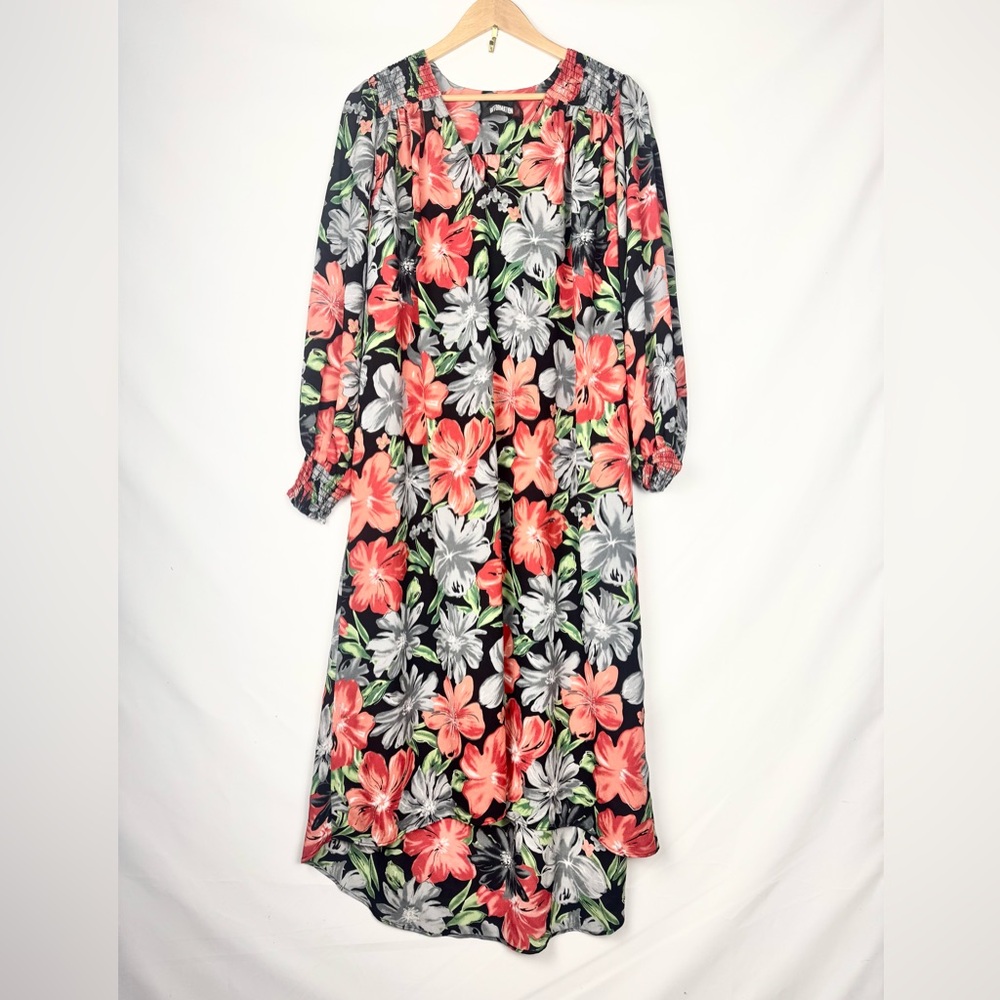 Reformation Floral High Low Midi Caftan Dress Size Small Flowy Lightweight - Picture 2 of 9